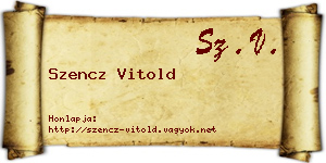 Szencz Vitold névjegykártya